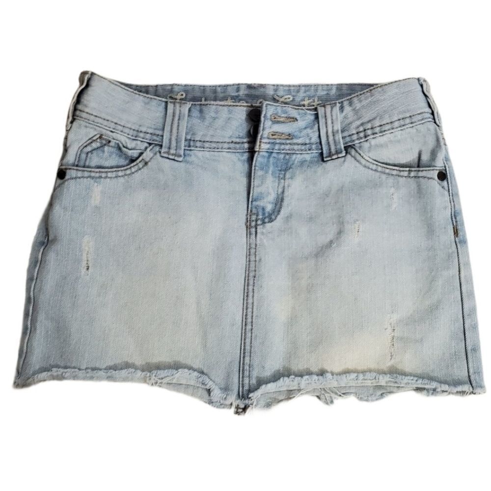 Industrial cotton Denim Mini skirt  